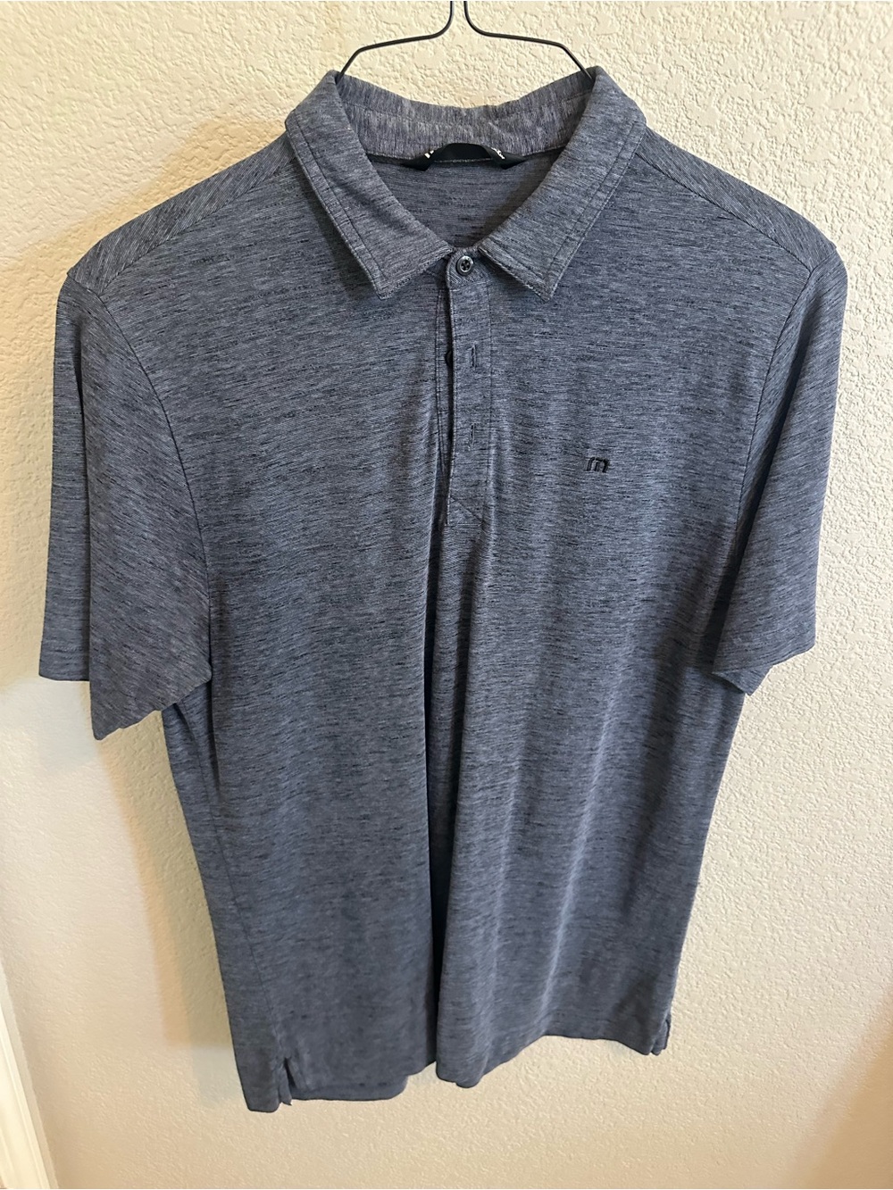 Travis Mathew Men's Heathered Slate Blue Polo